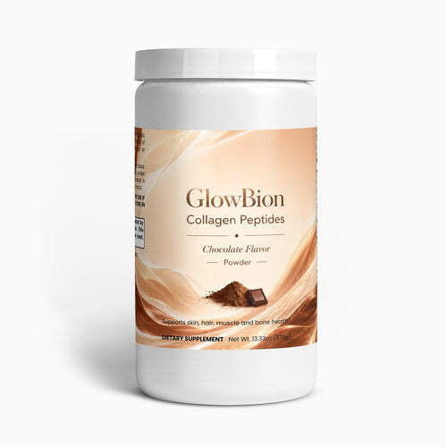 Collagen peptides chocolate powder, supports skin, hair, muscle and bone health