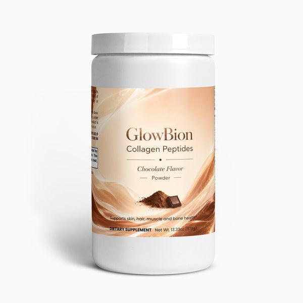 Collagen peptides chocolate powder, supports skin, hair, muscle and bone health
