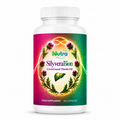 Бял флакон SilyveraBion LiverGuard Thistle Oil с 60 капсули, масло от бял трън и етикет в розово-зелени тонове с изображение на бял трън и черен дроб.